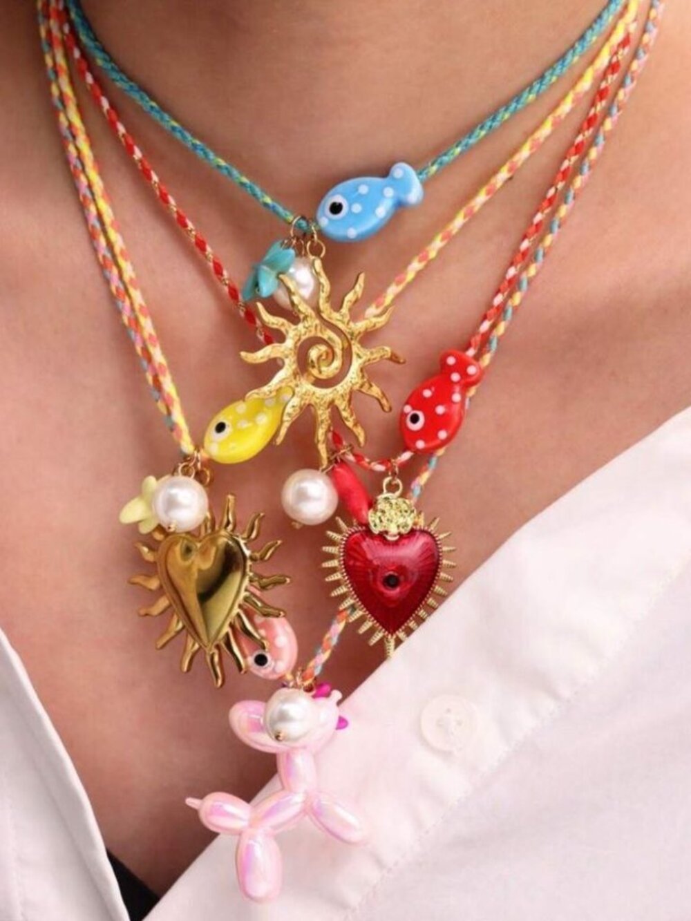 Colorful Balloon DogPendant Necklace M540
